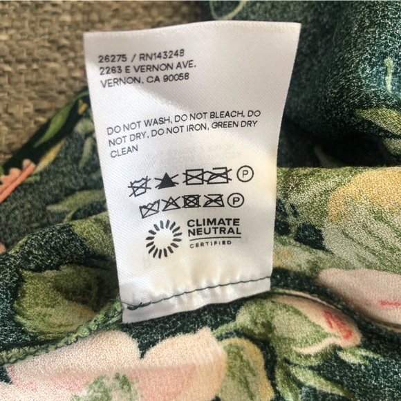 REFORMATION FOREST GREEN PINK FLORAL PRINT MIDI DRESS SUSTAINABLY MADE I… - Picture 4 of 13